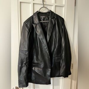 ‘Laurel Gray’ Women's Black Faux Leather Jacket